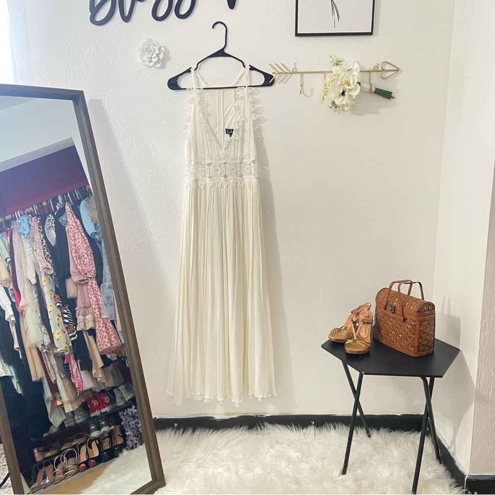 Ivory boho gipsy beach maxi dress
